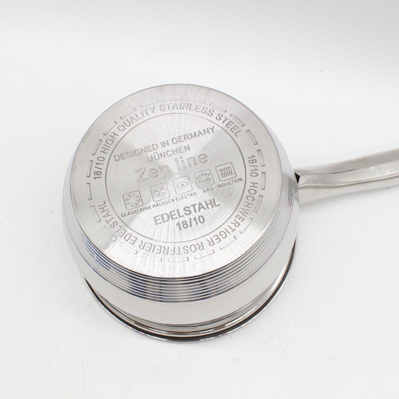 Набір посуду з нержавіючої сталі Zep Line ZP-076, 18 предметів / Кухонний набір каструль зі сковородою