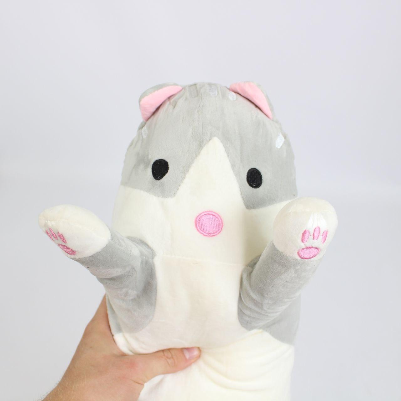 М'яка іграшка-подушка Кіт Батон 90 см, EL-2117-7, Сірий / Іграшка дитяча обіймашка довгий кіт