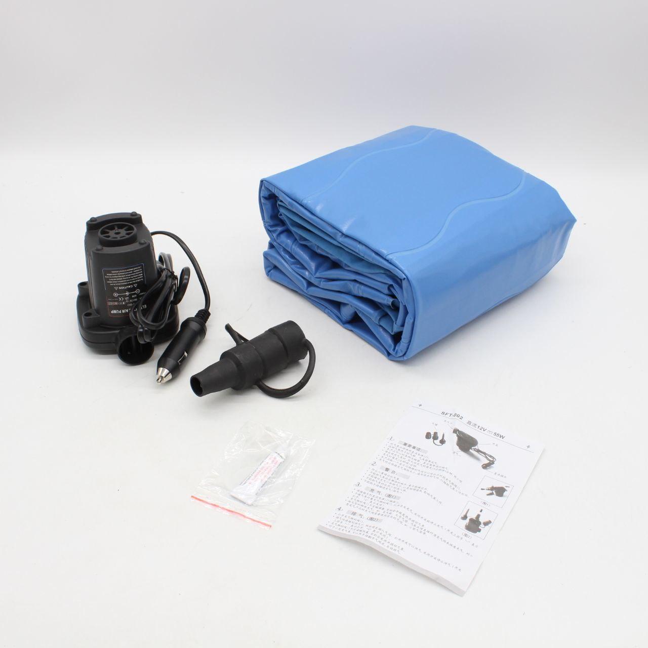 Автоматичний матрац на заднє сидіння 135x80см + насос, Синій / Матрац надувний в машину / Ліжко-матрац