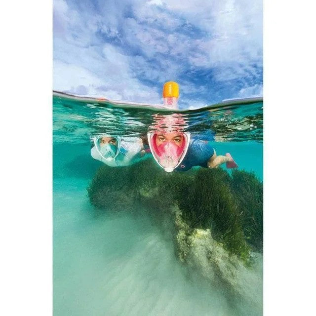 Повна панорамна маска для підводного плавання / Маска для снорклінга Рожевий S/M