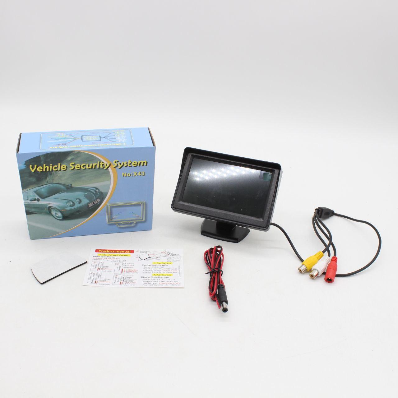 Автомонітор LCD 4,3'', для камери заднього виду / Автомобільний монітор для двох камер / Дисплей в машину