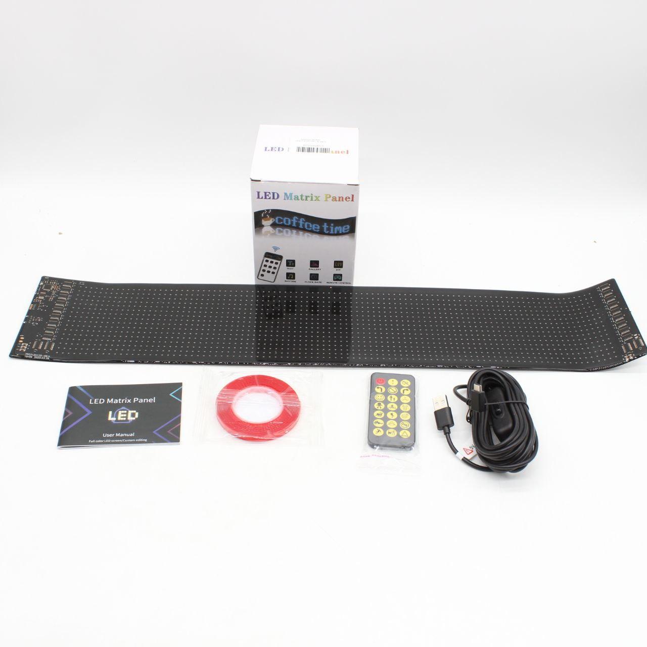 LED світлодіодний екран для авто 16×96, Bluetooth, USB + пульт / Гнучка LED панель / Гнучкий екран з анімацією