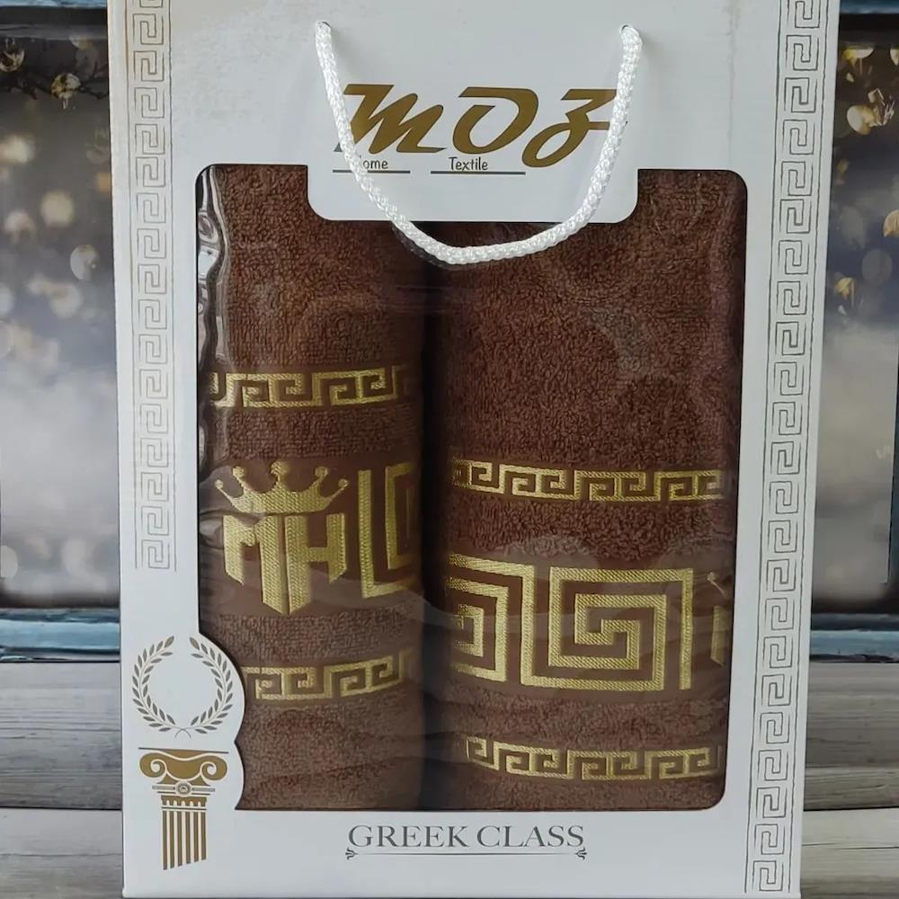 Набір рушників 2в1, 50x90см, 70x140см, Moz versace persik, / Комплект махрових рушників / Рушники для лазні