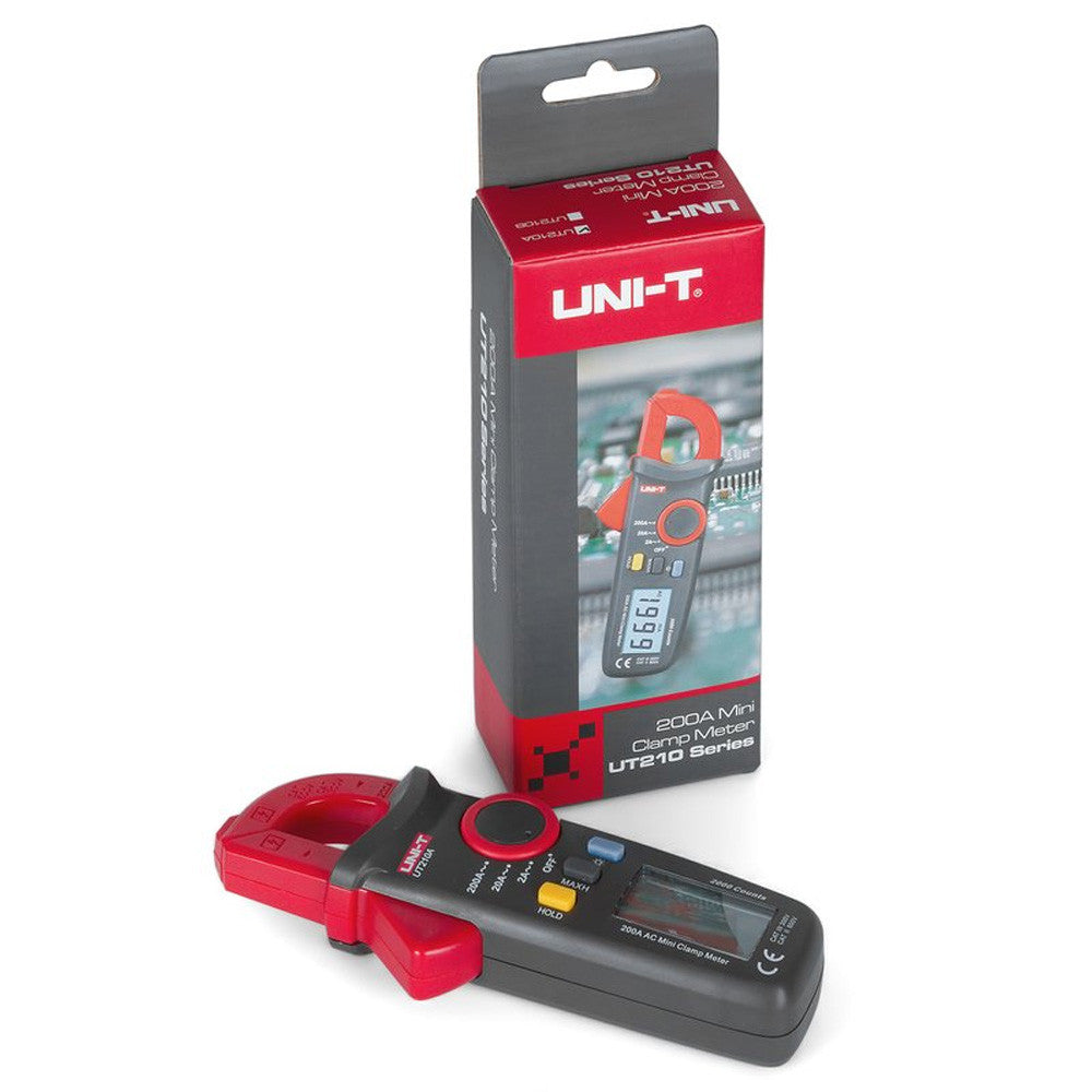 Струмовимірювальні кліщі до 200А, від батарейок, UNI-T UT210А / Кліщі струмовимірювальні / Токові кліщі