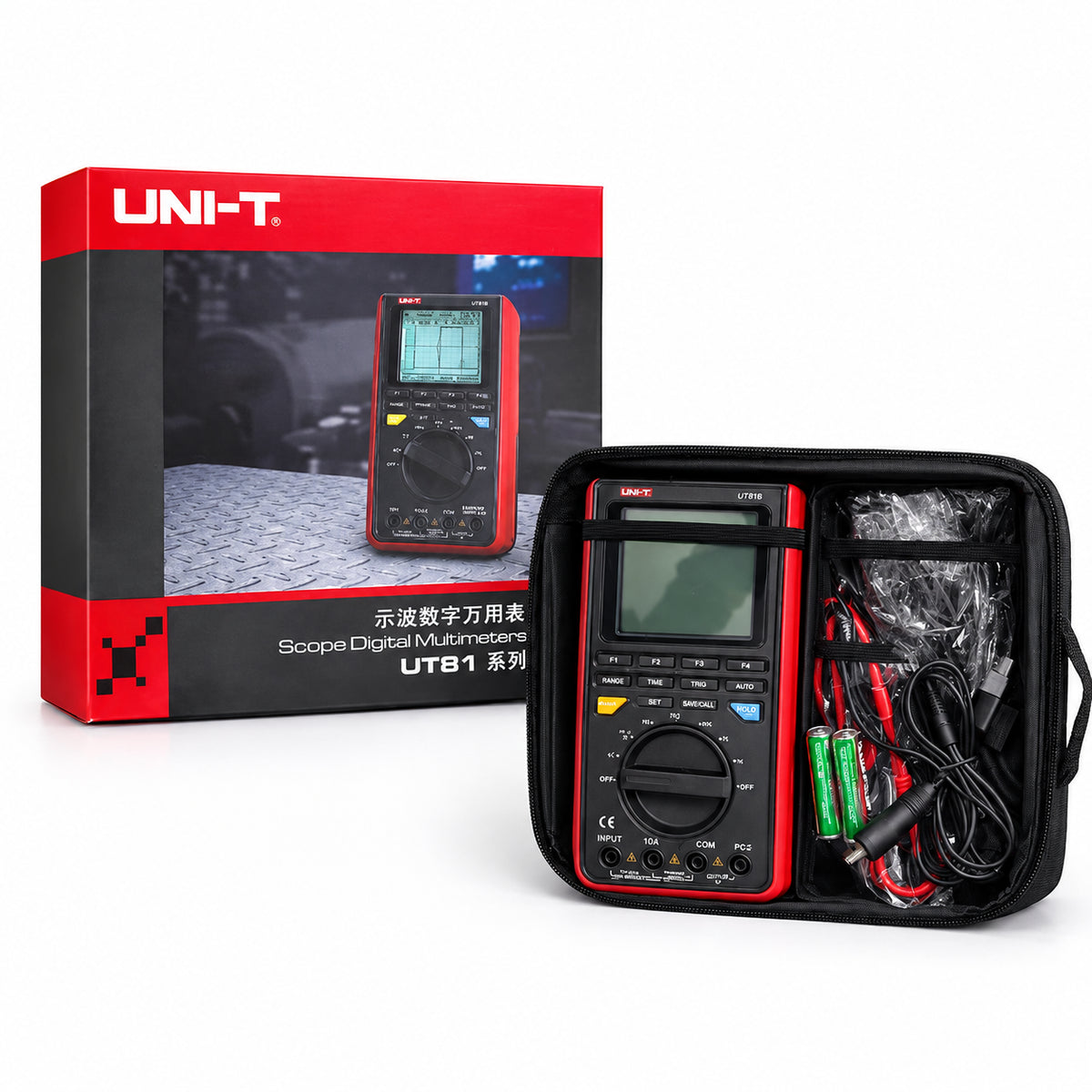 Цифровий осцилограф-мультиметр, 8 МГц, 40 МС/с, USB, UNI-T UT81B, Чорний / Портативний скопметр / Вимірювач струму та напруги
