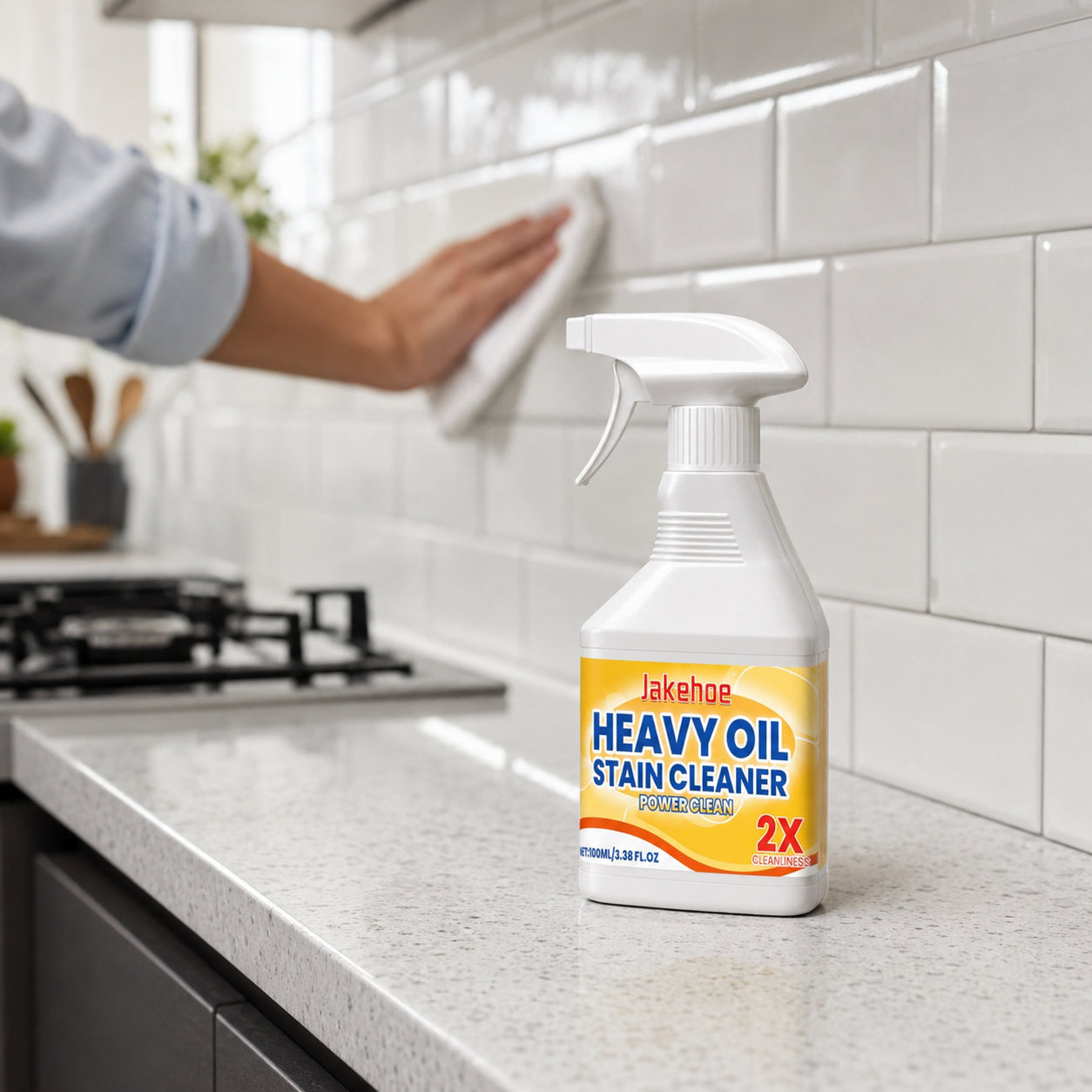 Спрей Антижир 100 мл, Jakehoe Heavy Oil Stain Cleaner, Білий / Очисник для кухні / Миючий засіб для прибирання від жиру та нагару