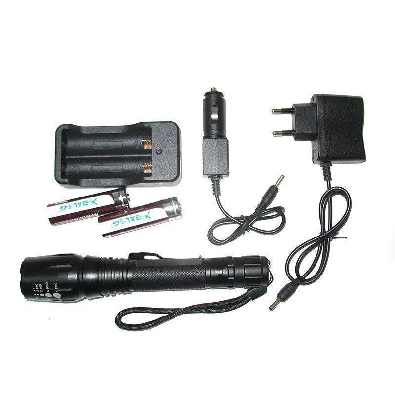 Тактичний ліхтар Bailong BL-1831-Т6, Чорний / Акумуляторний ручний ліхтарик / Ліхтарик акумуляторний