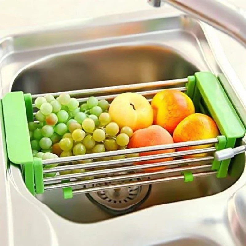Багатофункціональна складна кухонна полиця для сушіння Kitchen Drain Shelf Rack / Сушарка для овочів та фруктів