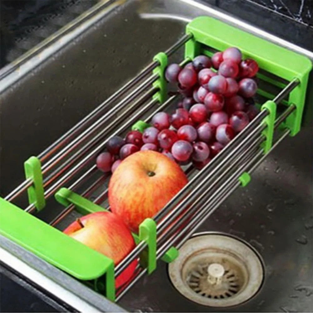 Багатофункціональна складна кухонна полиця для сушіння Kitchen Drain Shelf Rack / Сушарка для овочів та фруктів