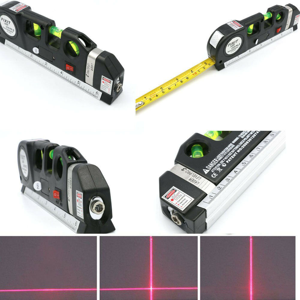 Лазерний рівень із вбудованою рулеткою LASER LEVELPRO3, Чорний / Нівелір / Рівень будівельний