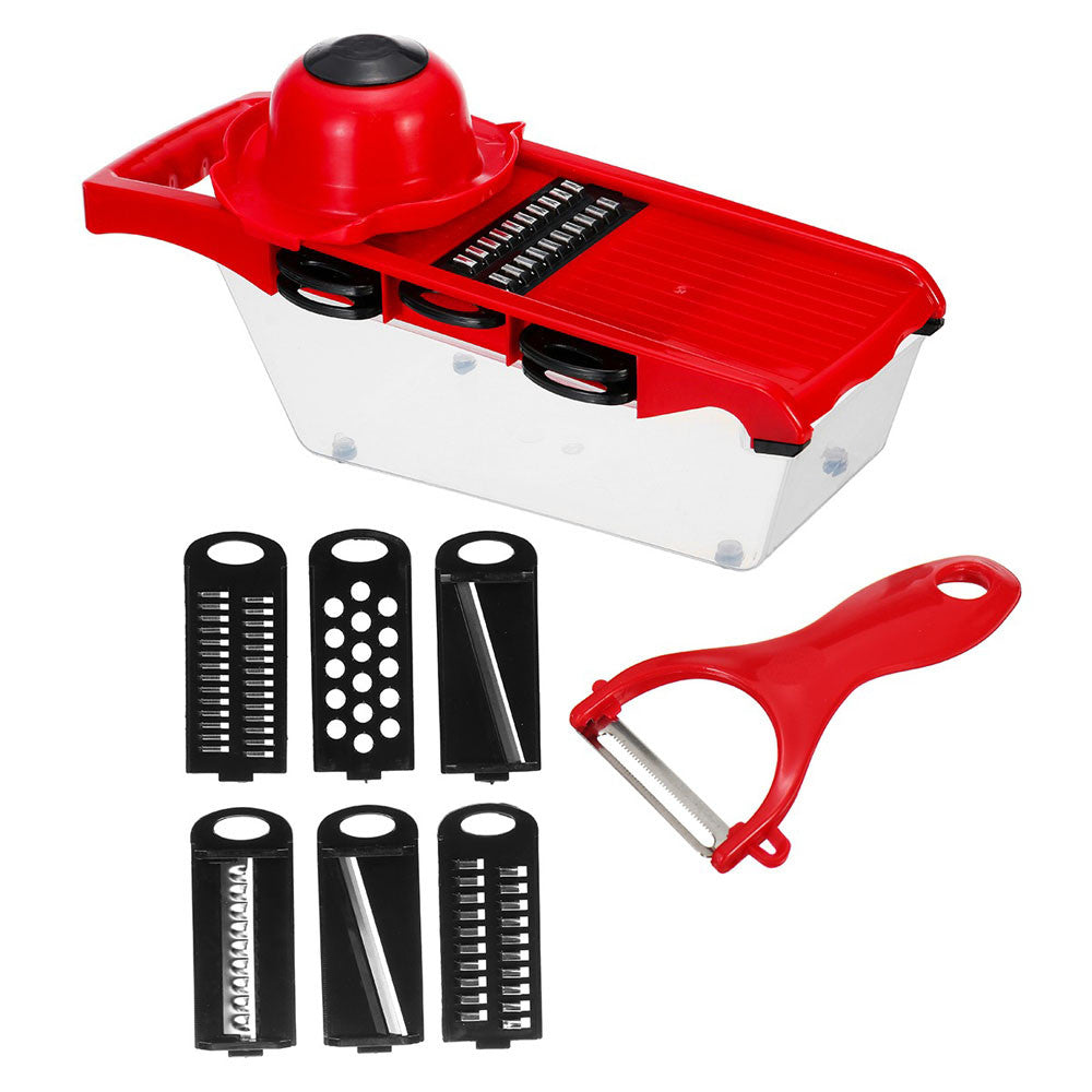 Овочерізка ручна Mandoline Slicer 6 in 1, Червоний / Терка для овочів / Мультислайсер