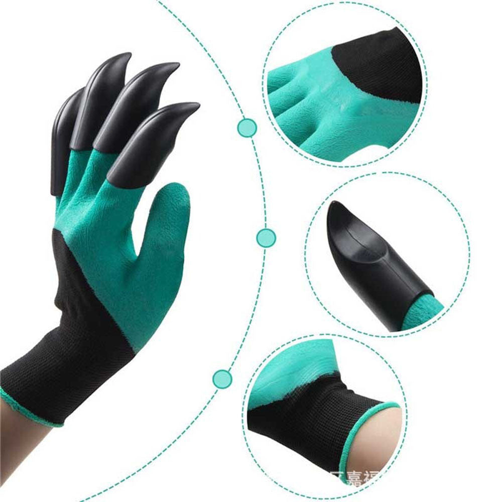 Рукавички кігті для саду та городу GARDEN GLOVE, Зелений / Садові рукавички / Рукавички з кігтями