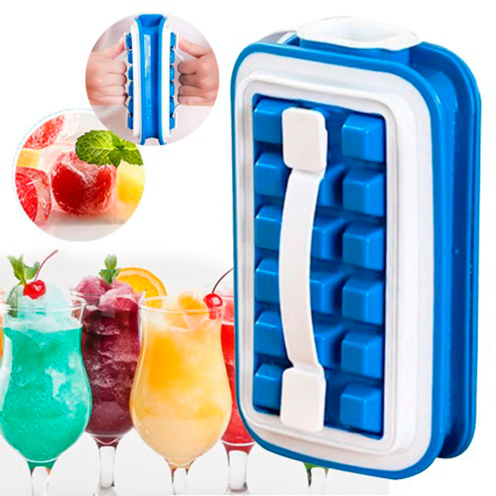 Герметична льодниця 18 комірок, Fill + Carry Without Spilla, Синій / Контейнер-льодниця / Форма для льоду