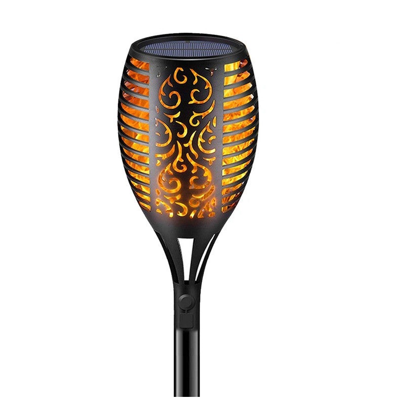 Садовий ліхтар на сонячній батареї 52см, 96LED, Solar flame, Теплий Білий / Декоративний світильник для саду / Ліхтар факел