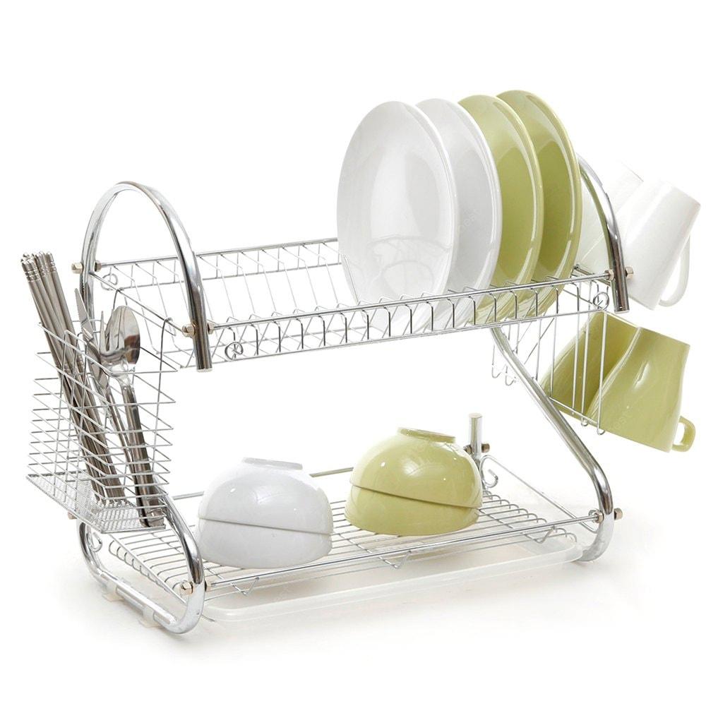 Стійка для зберігання посуду 360х115х240мм, Kitchen Storage Rack, Білий / Сушка для посуду з піддоном / Настільна сушарка
