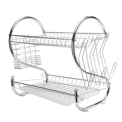 Стійка для зберігання посуду 360х115х240мм, Kitchen Storage Rack, Білий / Сушка для посуду з піддоном / Настільна сушарка