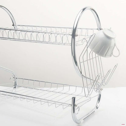 Стійка для зберігання посуду 360х115х240мм, Kitchen Storage Rack, Білий / Сушка для посуду з піддоном / Настільна сушарка