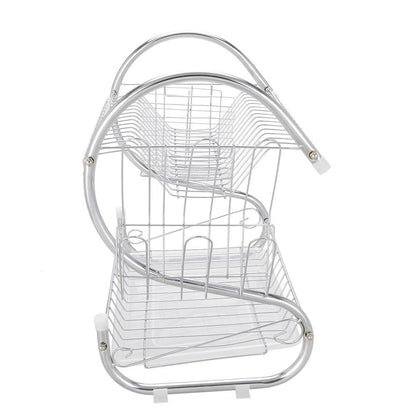 Стійка для зберігання посуду 360х115х240мм, Kitchen Storage Rack, Білий / Сушка для посуду з піддоном / Настільна сушарка