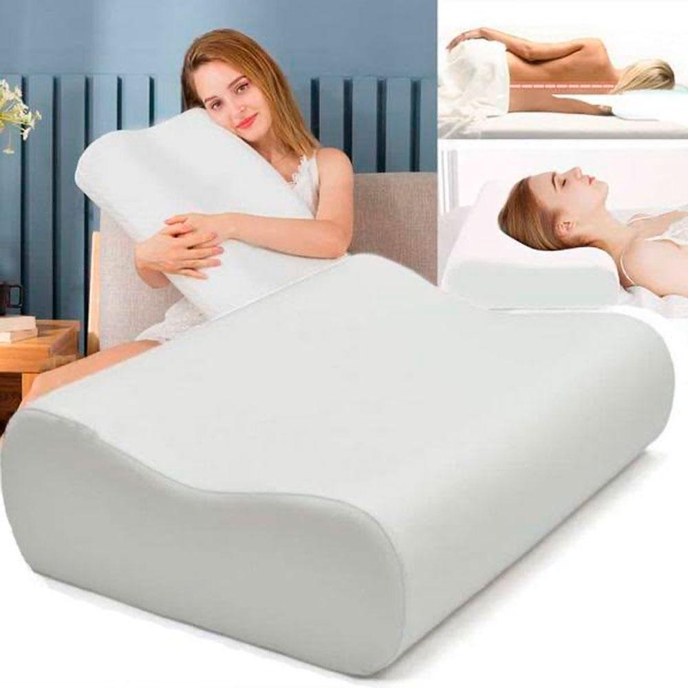 Ортопедична подушка з ефектом пам'яті 50x29x10, Білий /7см, Memory Foam Pillow / Подушка ортопедична для сну