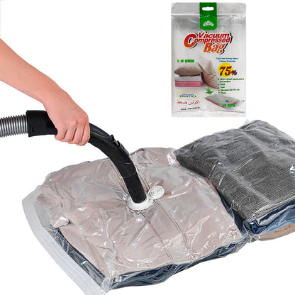 1шт Вакуумний пакет для одягу 80х110см, Vacuum Bag, Прозорий / Вакуумний мішок для зберігання одягу