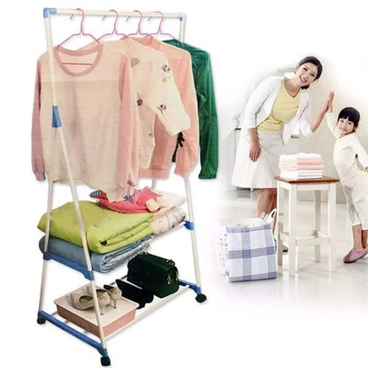 Вішалка для одягу пересувна Clothes Rack Multi-Function / Вішалка для підлоги двоярусна