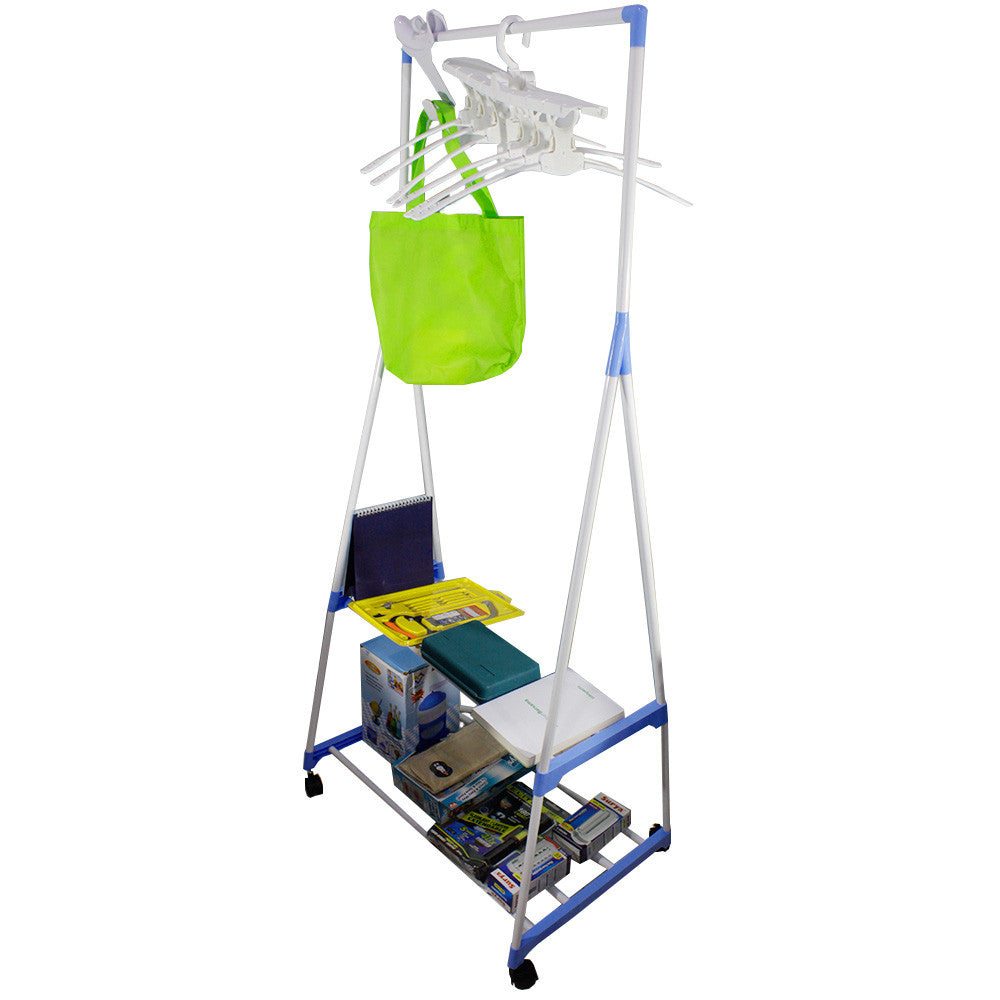 Вішалка для одягу пересувна Clothes Rack Multi-Function / Вішалка для підлоги двоярусна