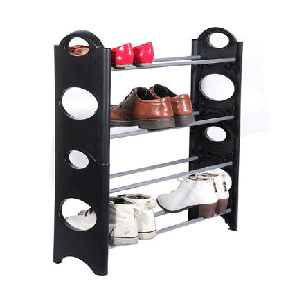 Полиця для взуття Stackable Shoe Rack на 4 полиці, Білий / Місткий органайзер для взуття