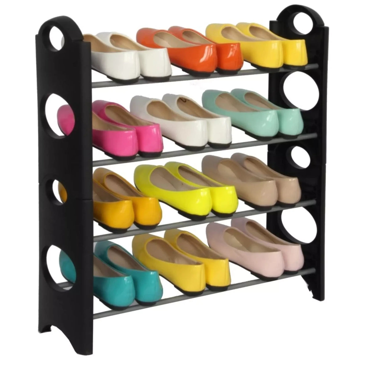 Полиця для взуття Stackable Shoe Rack на 4 полиці, Білий / Місткий органайзер для взуття