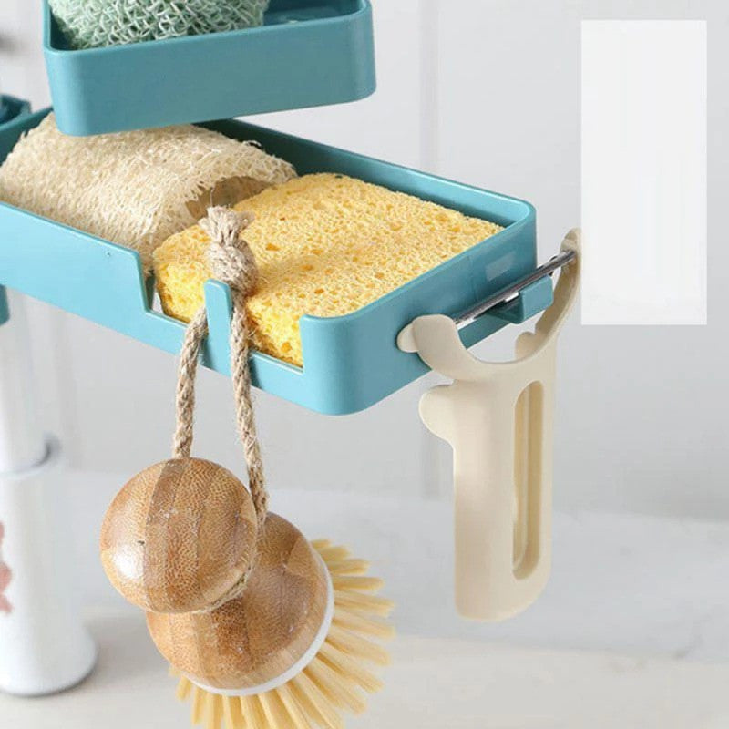 Полиця для ванної кімнати 3в1 Shower Rack (19x10x8,5 см), Синій / Органайзер для мийки на кухню