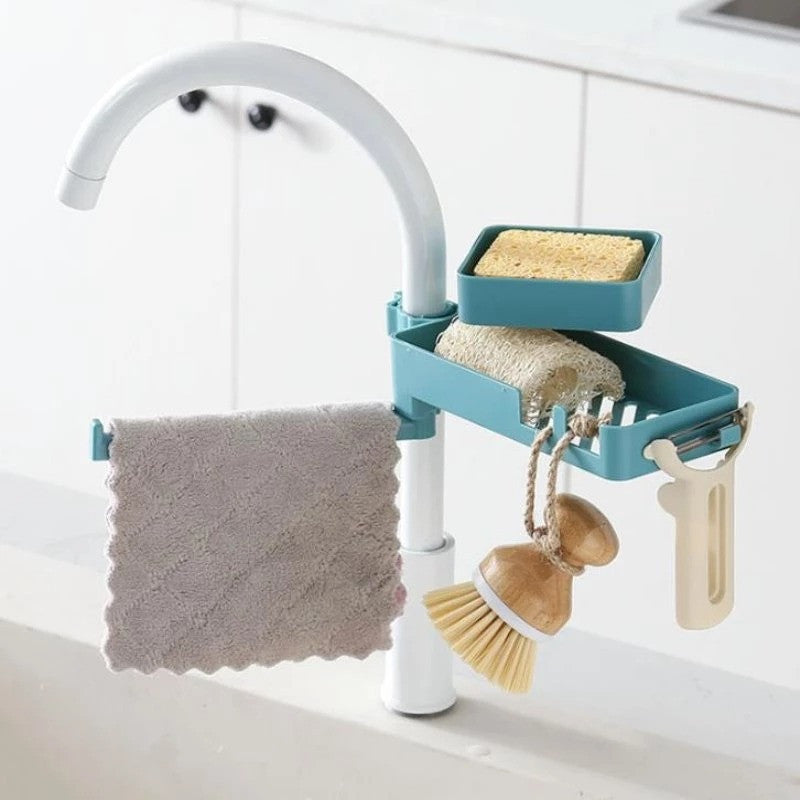 Полиця для ванної кімнати 3в1 Shower Rack (19x10x8,5 см), Синій / Органайзер для мийки на кухню