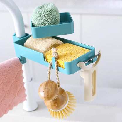 Полиця для ванної кімнати 3в1 Shower Rack (19x10x8,5 см), Синій / Органайзер для мийки на кухню