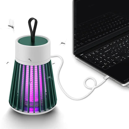 Антимоскітна лампа від комарів, від USB, 12х8,5см, Electronic shock, Зелена, Білий / Електрична пастка-знищувач комах