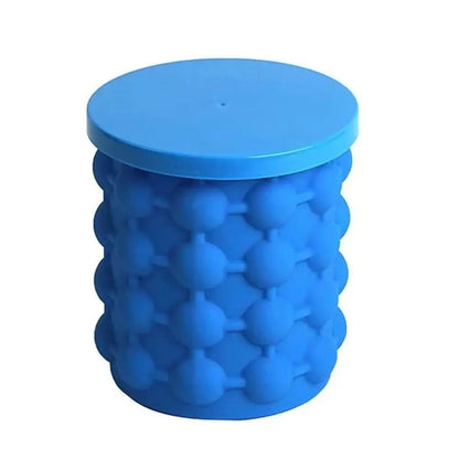 Силіконова форма для льоду Ice Cube Maker Genie, Блакитний / Відро для заморожування льоду з кришкою