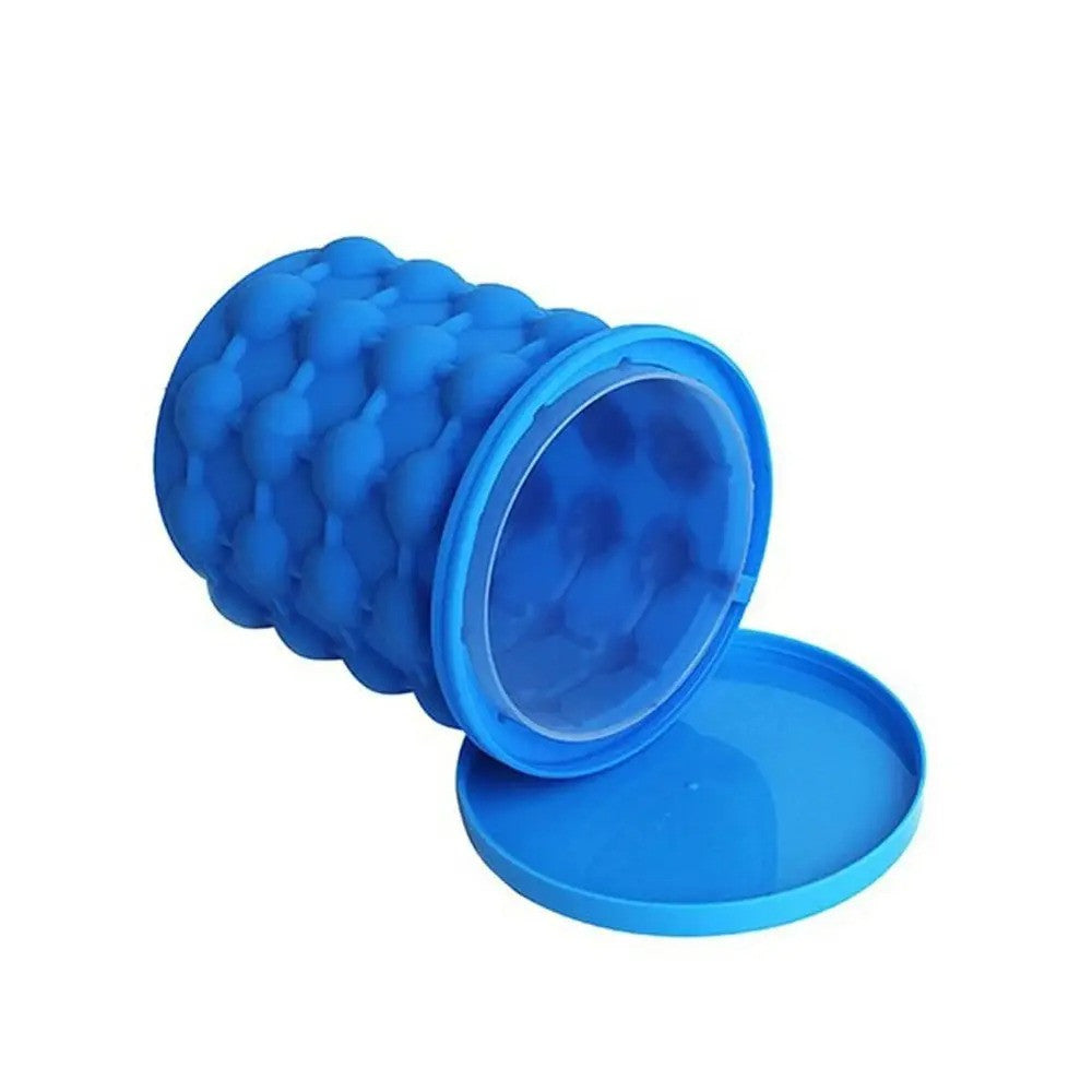 Силіконова форма для льоду Ice Cube Maker Genie, Блакитний / Відро для заморожування льоду з кришкою