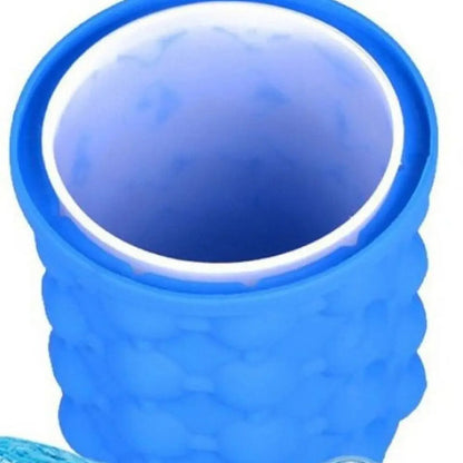 Силіконова форма для льоду Ice Cube Maker Genie, Блакитний / Відро для заморожування льоду з кришкою