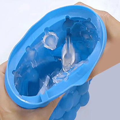 Силіконова форма для льоду Ice Cube Maker Genie, Блакитний / Відро для заморожування льоду з кришкою