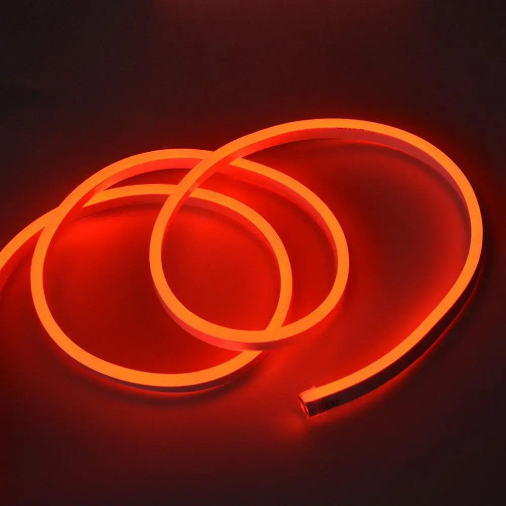 Силіконова стрічка LED 5 м, NEON 12V-220V, Червоний / Гнучка неонова стрічка / Світлодіодна стрічка