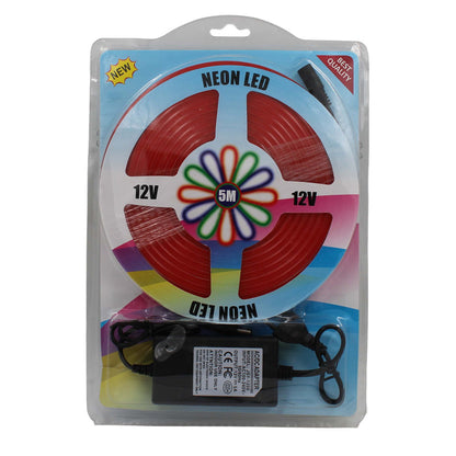 Силіконова стрічка LED 5 м, NEON 12V-220V, Червоний / Гнучка неонова стрічка / Світлодіодна стрічка