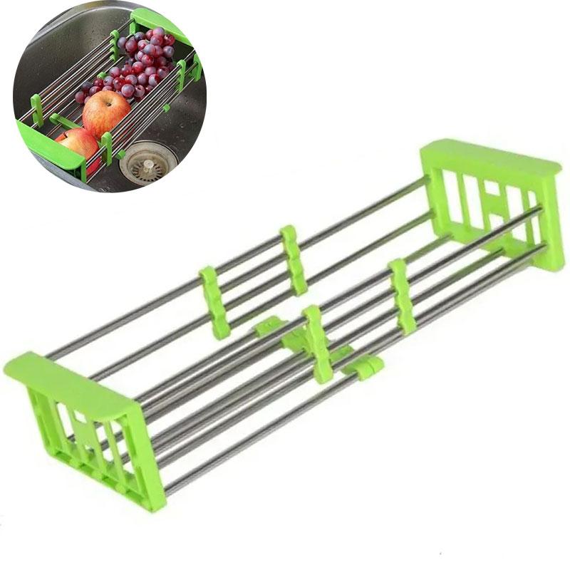 Багатофункціональна складна кухонна полиця для сушіння Kitchen Drain Shelf Rack / Сушарка для овочів та фруктів
