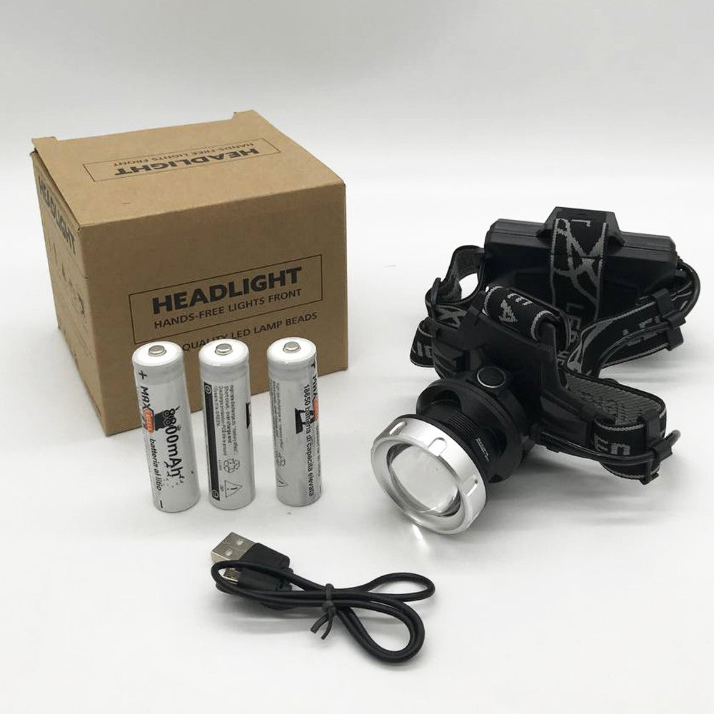Акумуляторний ліхтар налобний BL 8070 - P50 3x18650 battery, Чорний / Потужний ліхтарик на голову