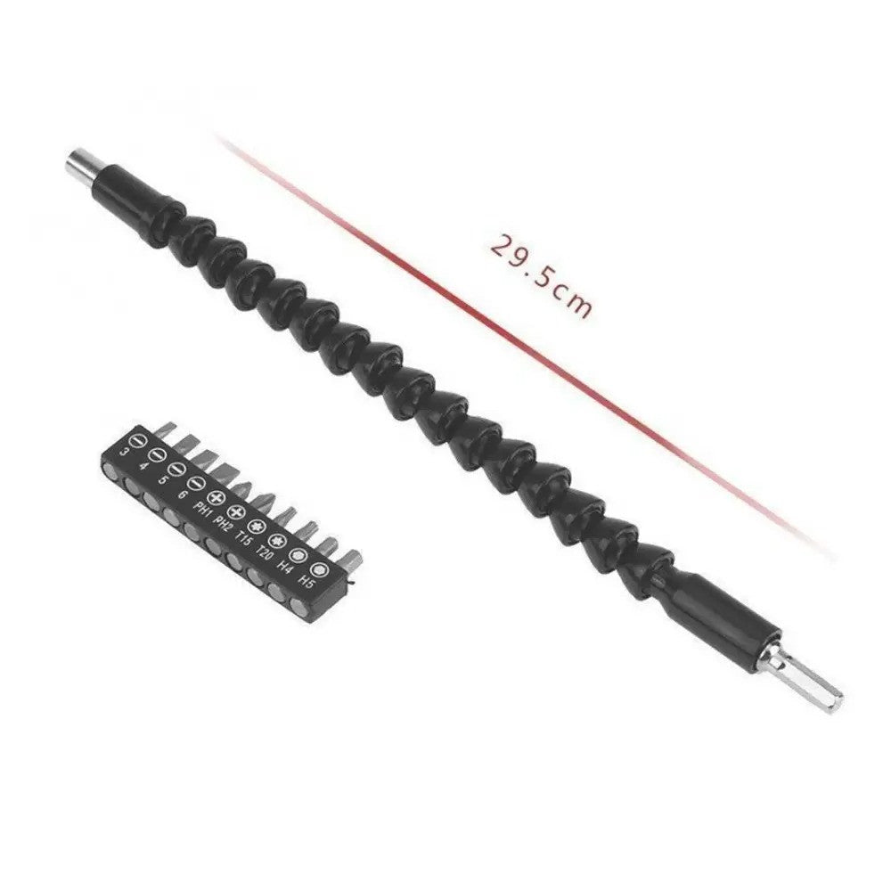 Гнучка біта з 6-ма насадками SNAKE BIT NJ-196 / Магнітний подовжувач для викрутки / Гнучка викрутка