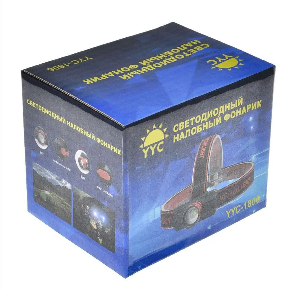 Ліхтарик налобний акумуляторний BL-KX-1806, Чорний /Н-666 / Ліхтар світлодіодний на голову