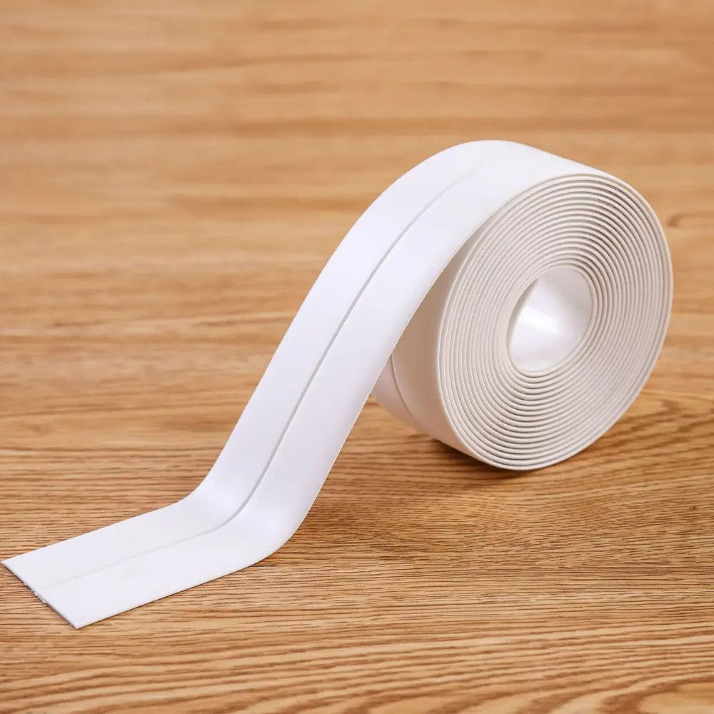 Самоклеюча водонепроникна бордюрна стрічка 2,5 м Waterproof Tape, Білий / Клейка стрічка для ванни