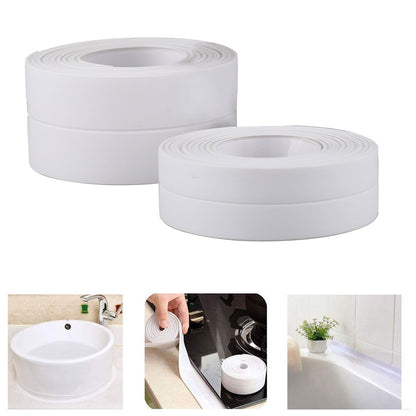 Самоклеюча водонепроникна бордюрна стрічка 2,5 м Waterproof Tape, Білий / Клейка стрічка для ванни