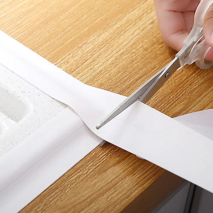 Самоклеюча водонепроникна бордюрна стрічка 2,5 м Waterproof Tape, Білий / Клейка стрічка для ванни