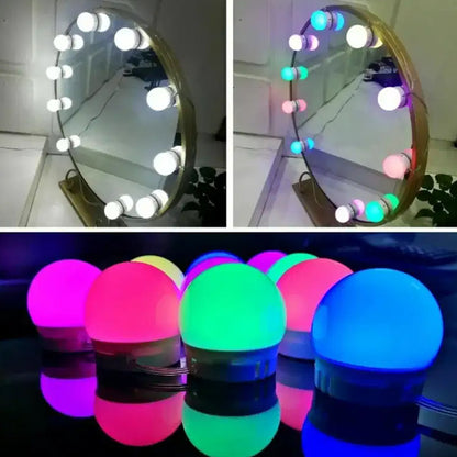 LED підсвічування для дзеркала з регулюванням яскравості та USB, / Світлодіодні лампочки 10 шт для гримерного дзеркала