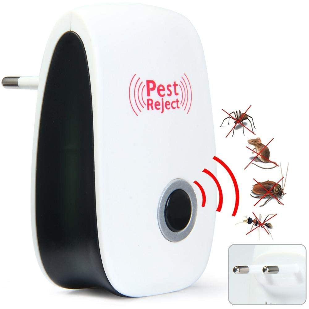 Електронний відлякувач комах та гризунів Electronic Pest Repeller, Білий / Ультразвуковий відлякувач мишей