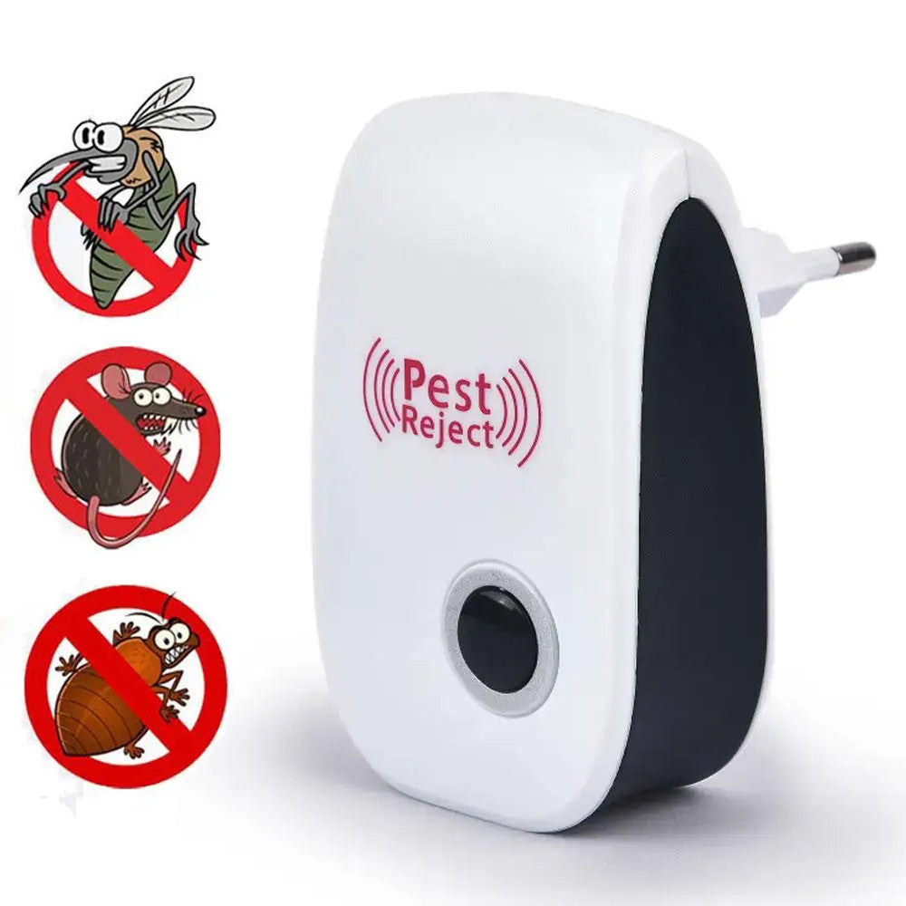 Електронний відлякувач комах та гризунів Electronic Pest Repeller, Білий / Ультразвуковий відлякувач мишей