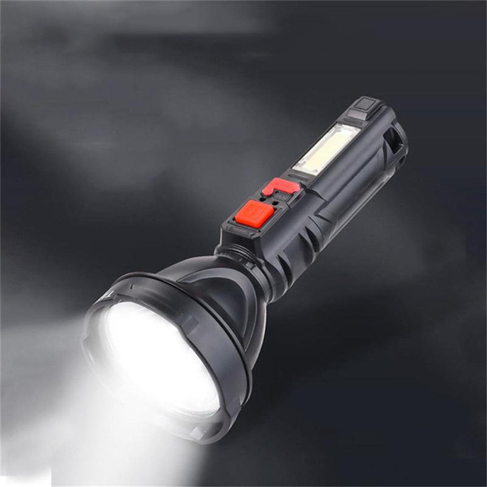 Ліхтар ручний 2в1 з USB зарядкою L-830, Чорний / Світлодіодний акумуляторний ліхтарик з боковою лампою