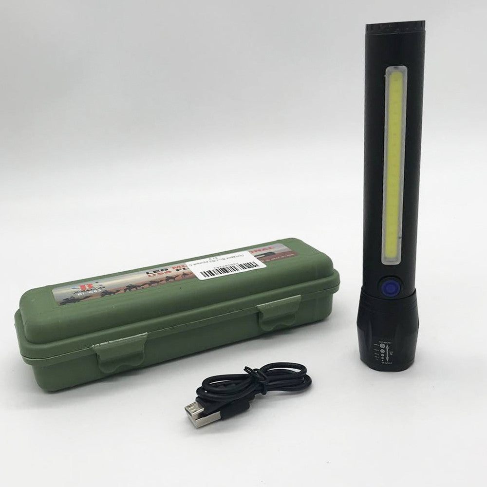 Ліхтарик ручний 2в1 з акумулятором та USB зарядкою BL-C63 / Тактичний ліхтар зі світлодіодною панеллю